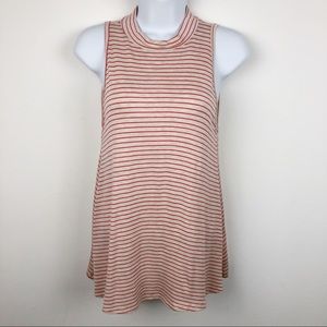NWOT Ginger G Sleeveless Mock Neck Striped Tank Top Size Small & Medium
